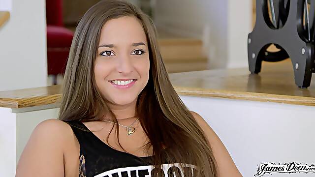 Amirah Adara moans while her shaved pussy is being licked