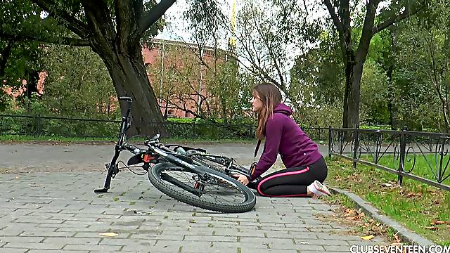 Small tits Evelina Darling spreads her legs to be fucked hard