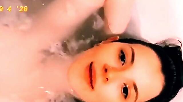 Busty Brunette Teens Solo Bath Time Webcam Show