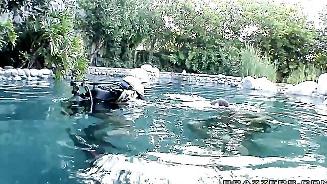 Crazy underwater sex in the doggy style with a hot Angelina Ashe