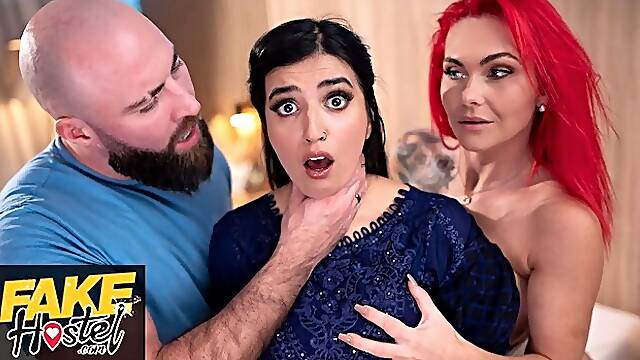 Fake Hostel featuring Roxi Keogh and Aaliyah Yasins british milf sex