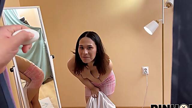 Russian slut caught jerking off in public and ass fucked as a punishment