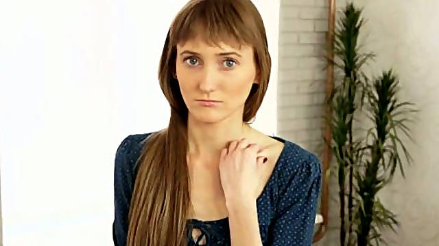 Titless skinny whore stripped and waited for hard fuck with her camera man