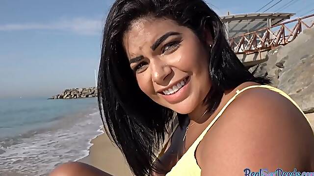 FAKEHUB - Busty babe Latina4cash enjoys public sex after casting in POV