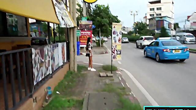 Thai COUGAR amateur takes a ample spear anal invasion after being picked up