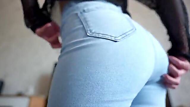 Flawless Butt Denim Attempt On Drag POINT OF VIEW Pussy-smothering