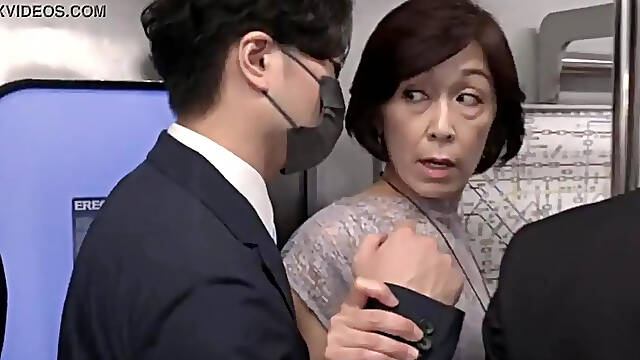 Married MILF Miyako Hori gets her tight pussy pounded on a train