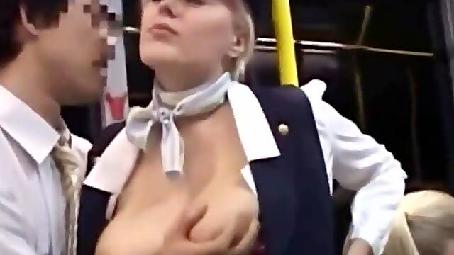 BIG TITS IN A BUS
