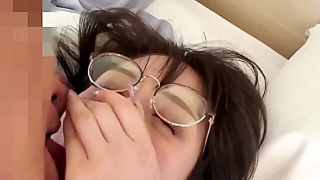 Chinese Nerdy Teen With Small Tits Gets Creampied On Perfect White Sheets