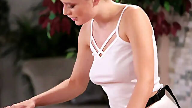 All Girl Massage: Adria Sheds Her Clothing and Inhibitions