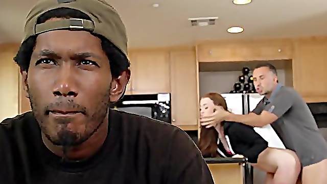 Bitch gets cuckolded right in front of her boyfriend