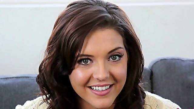 Sexy brunette model needs to give a blowjob for her casting video