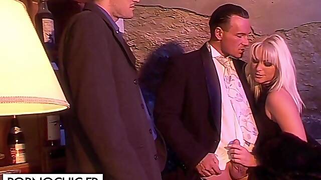 Hawt golden-haired sweetheart Kathy Anderson in an intensive double penetration