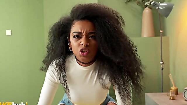 This babe's so HAWT when this babe's ANGRY! Black pity screws her useless housemate
