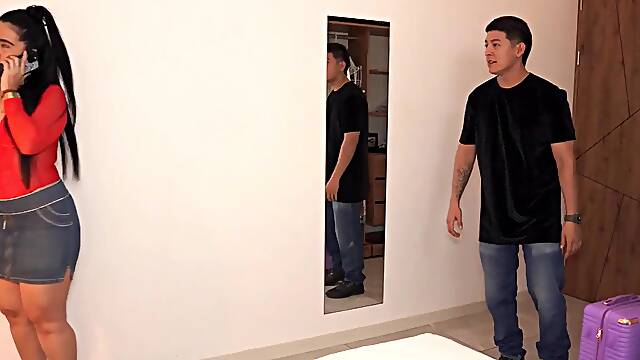 I share a hotel daybed with my stepmother. Surprise! Her twat was just like I dreamed it would be.