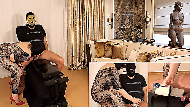 4 Minutes of Pain: Milking Machine on the Cock Head Post-orgasm Drives This Slave to the Limit