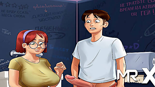 SummertimeSaga - Jerking Off In College Toilet Stall With Girl