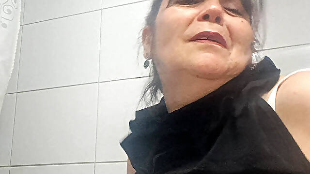Mom Imagines Having Secret Sex with Him in the Bathroom.