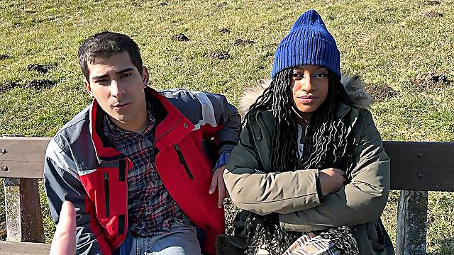 A guy fucked his wife outdoors with his friend in pov style